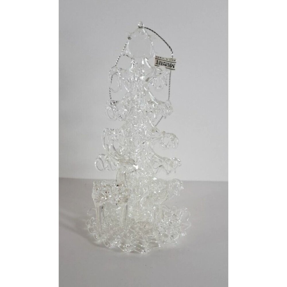 Clear Glass Christmas Ornament Deer Tree Midwest Imports W Box 09680 Vintage